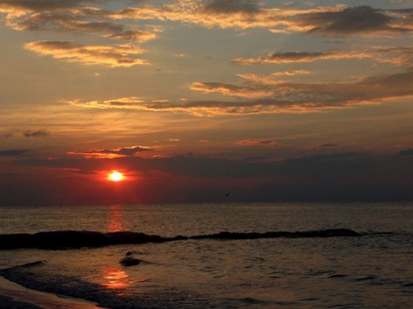 Terreno en venta en isla holbox - vista hacia el atardecer en el mar