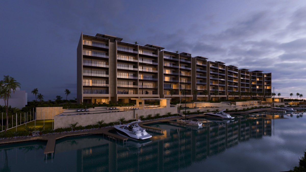 Night view of the building