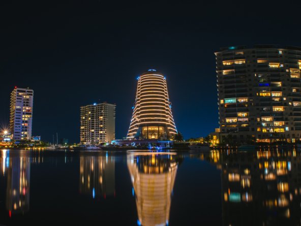 Night view of the building