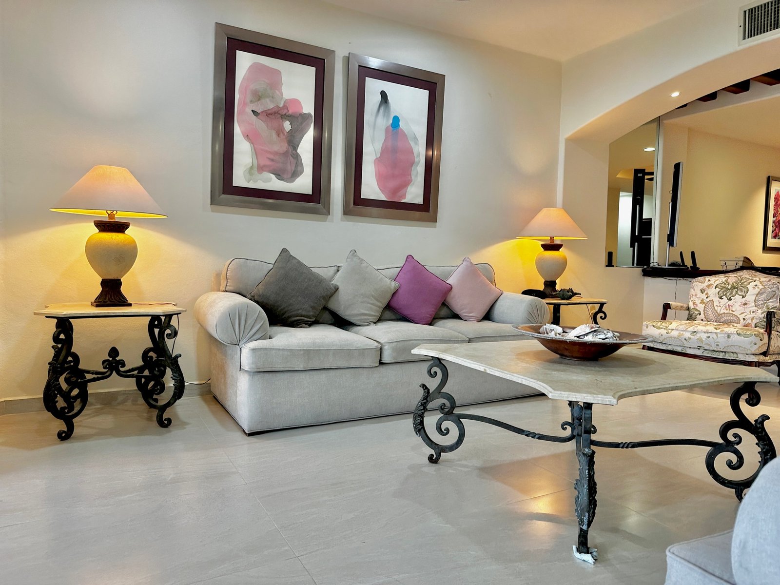 Condo for Sale in Cancun in the Hotel Zone on Isla Dorada Living Room