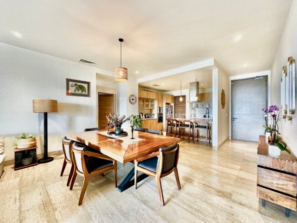 Departamento en Venta o Renta en Vela Towers en Cancún Vista del Comedor y  Cocina