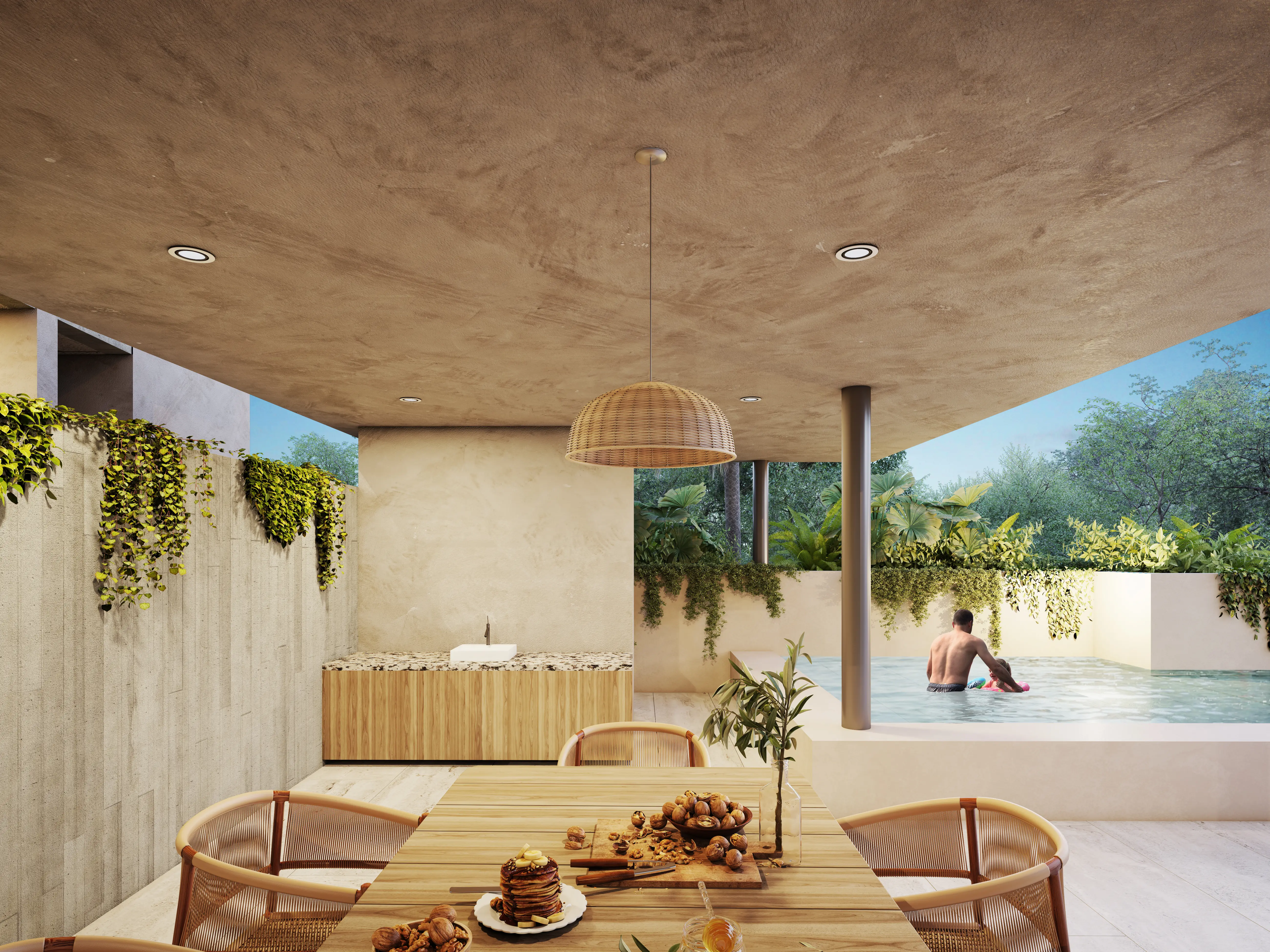 Departamentos en venta en Erenia Cancún área común