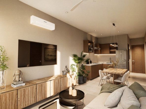 Living room, dining room, and kitchen 68.01M2