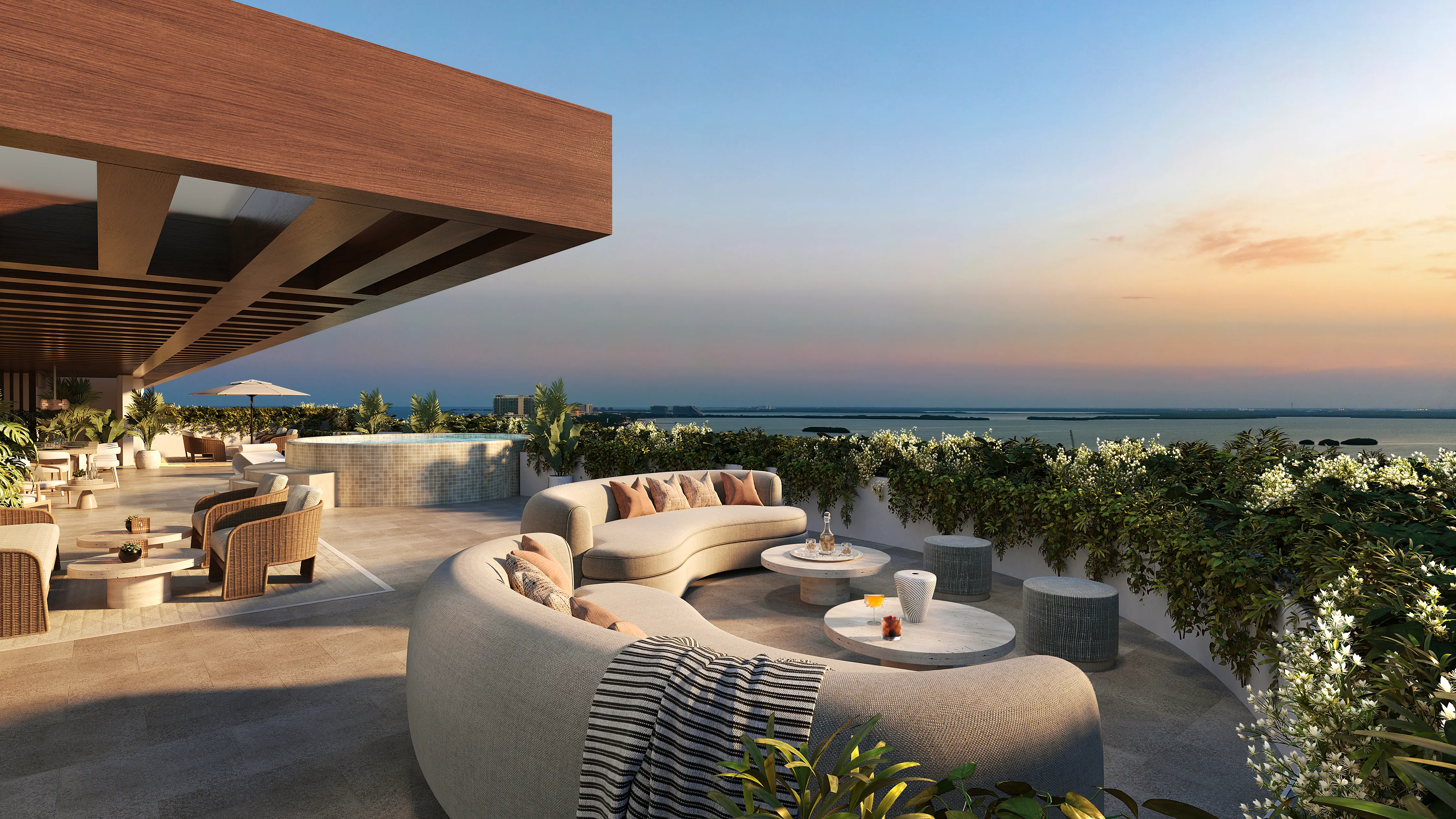 ONE LAGUNA ROOF GARDEN SUNSET