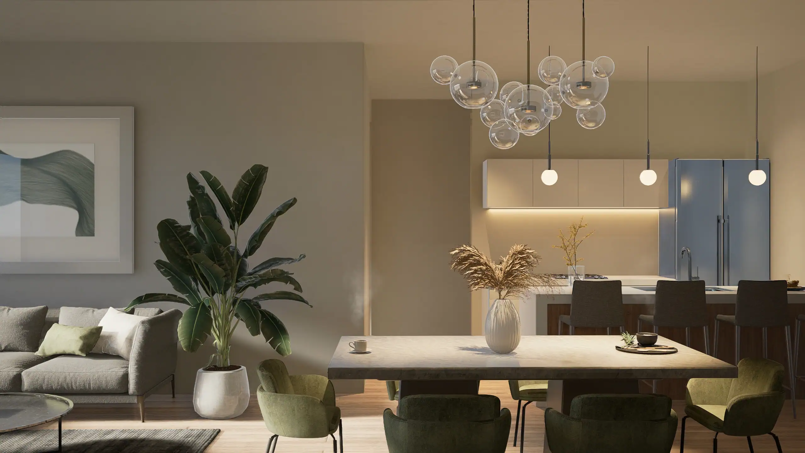 LIVING ROOM KITCHEN - KOA TOWERS