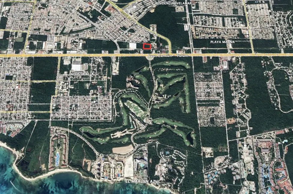 AERIAL VIEW OF LAND FOR SALE IN PLAYA DEL CARMEN 1