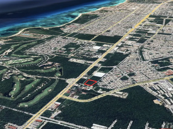 AERIAL VIEW OF LAND FOR SALE IN PLAYA DEL CARMEN 3