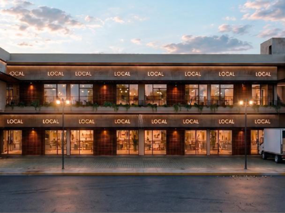 Commercial spaces overlooking the plaza